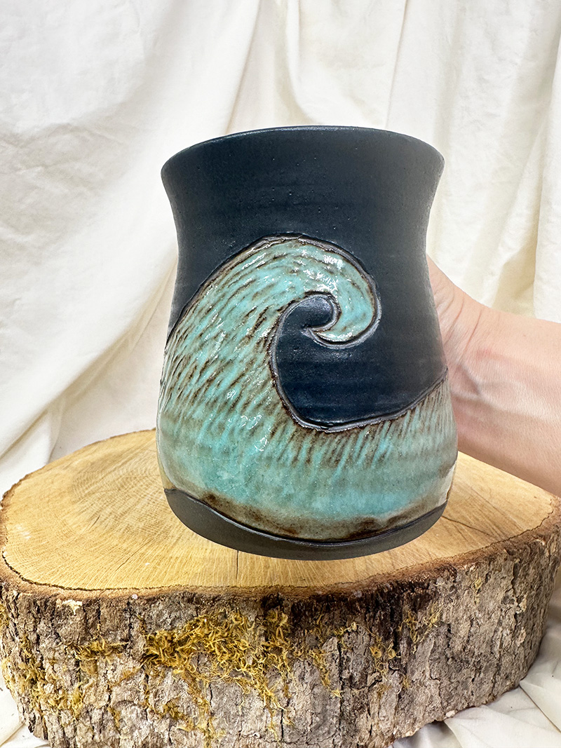Rough Wave Mug(15 oz) - Winding Pine Pottery